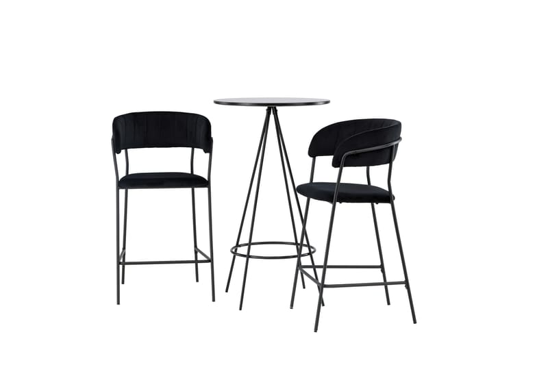 Bistro Matgrupp 60 cm Rund med 2 Lui stolar - Svart - Möbler - Bord & matgrupper - Matgrupper
