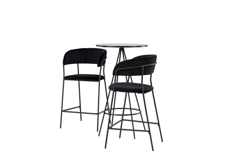 Bistro Matgrupp 60 cm Rund med 2 Lui stolar - Svart - Möbler - Bord & matgrupper - Matgrupper