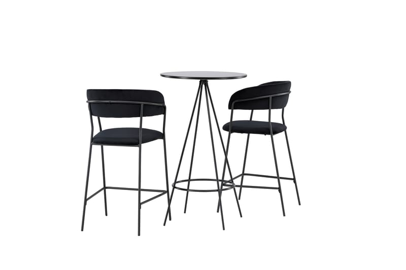 Bistro Matgrupp 60 cm Rund med 2 Lui stolar - Svart - Möbler - Bord & matgrupper - Matgrupper