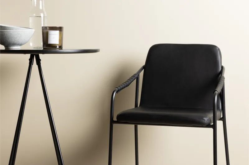 Bistro Matgrupp 60 cm Rund med 2 Tvista stolar - Svart - Möbler - Bord & matgrupper - Matgrupper