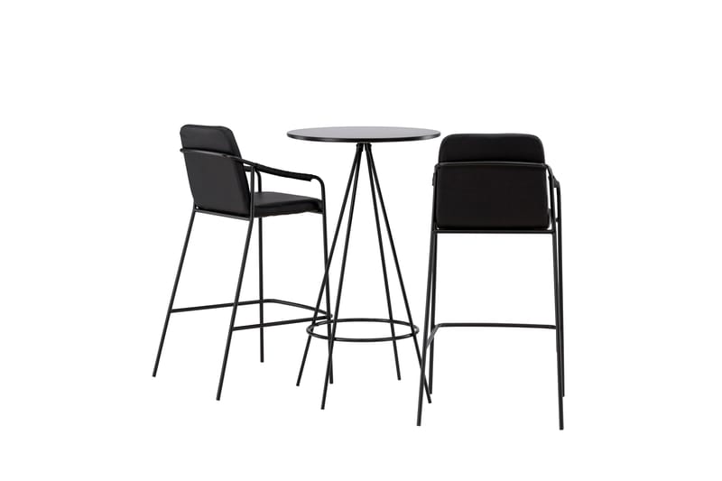 Bistro Matgrupp 60 cm Rund med 2 Tvista stolar - Svart - Möbler - Bord & matgrupper - Matgrupper
