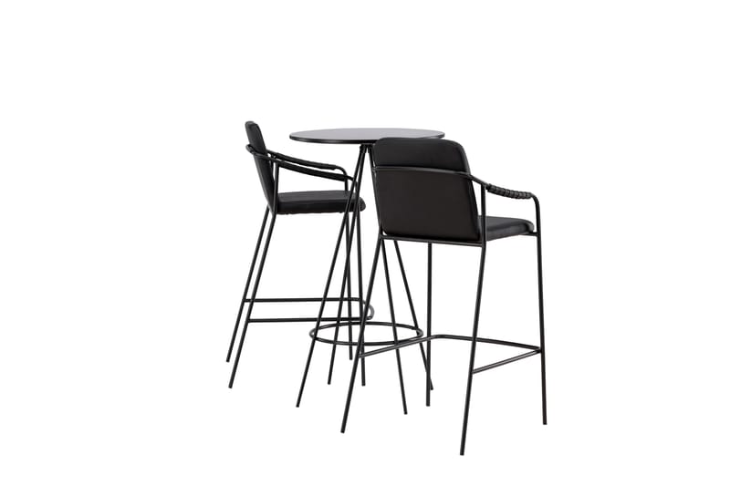 Bistro Matgrupp 60 cm Rund med 2 Tvista stolar - Svart - Möbler - Bord & matgrupper - Matgrupper