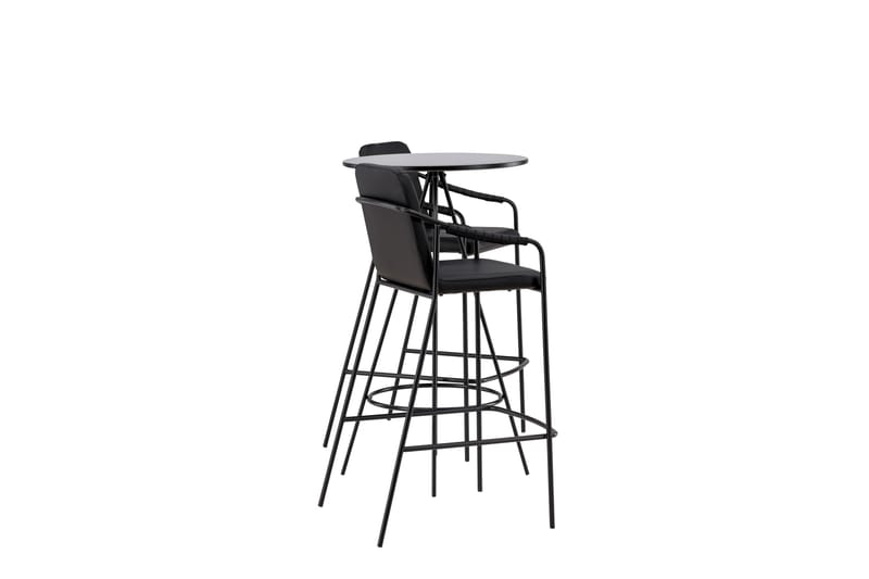 Bistro Matgrupp 60 cm Rund med 2 Tvista stolar - Svart - Möbler - Bord & matgrupper - Matgrupper