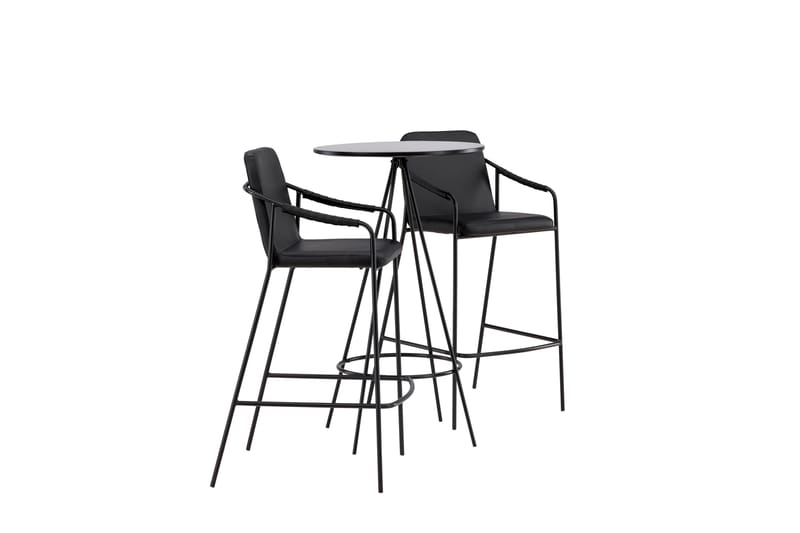 Bistro Matgrupp 60 cm Rund med 2 Tvista stolar - Svart - Möbler - Bord & matgrupper - Matgrupper