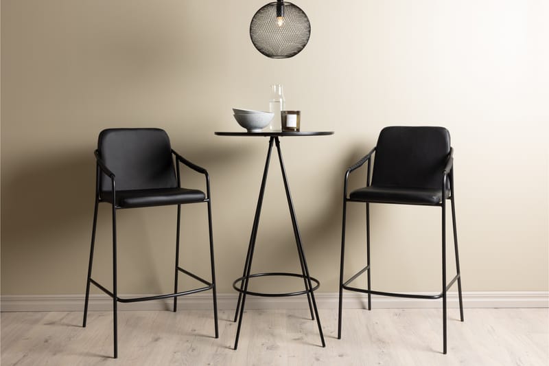 Bistro Matgrupp 60 cm Rund med 2 Tvista stolar - Svart - Möbler - Bord & matgrupper - Matgrupper