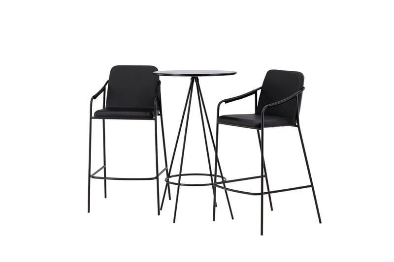 Bistro Matgrupp 60 cm Rund med 2 Tvista stolar - Svart - Möbler - Bord & matgrupper - Matgrupper