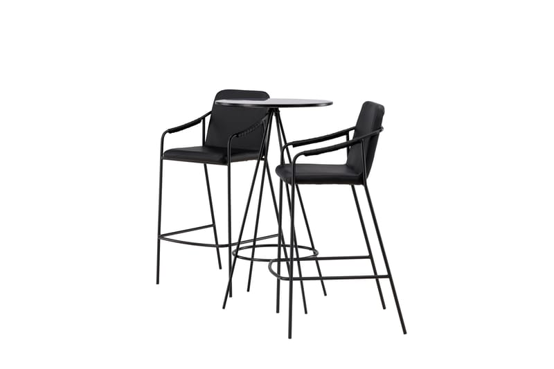 Bistro Matgrupp 60 cm Rund med 2 Tvista stolar - Svart - Möbler - Bord & matgrupper - Matgrupper