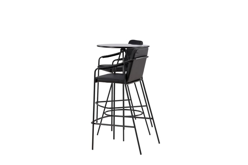 Bistro Matgrupp 60 cm Rund med 2 Tvista stolar - Svart - Möbler - Bord & matgrupper - Matgrupper