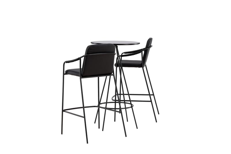 Bistro Matgrupp 60 cm Rund med 2 Tvista stolar - Svart - Möbler - Bord & matgrupper - Matgrupper