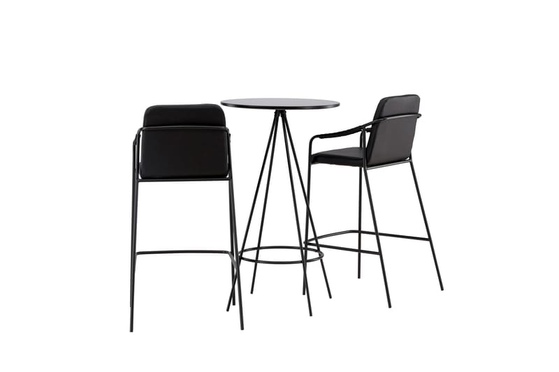 Bistro Matgrupp 60 cm Rund med 2 Tvista stolar - Svart - Möbler - Bord & matgrupper - Matgrupper
