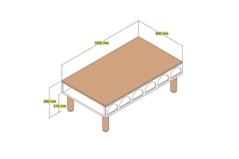 Bohem Soffbord 180 cm - Cremevit - Möbler - Bord & matgrupper - Soffbord