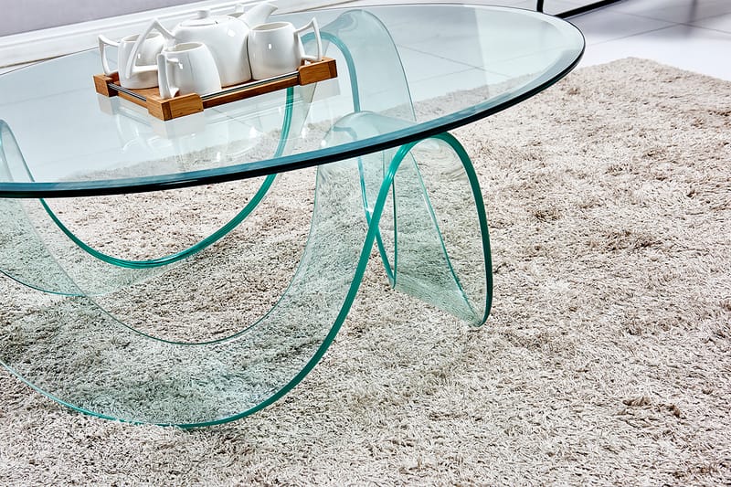 Bonisiolo Runt Soffbord med Glasskiva 100 cm - Glas - Soffbord