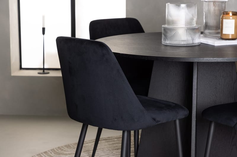 Bootcut Matbord 110 cm Runt med 4 Night Matstol - Möbler - Bord & matgrupper - Matgrupper