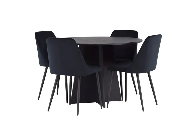Bootcut Matbord 110 cm Runt med 4 Night Matstol - Möbler - Bord & matgrupper - Matgrupper