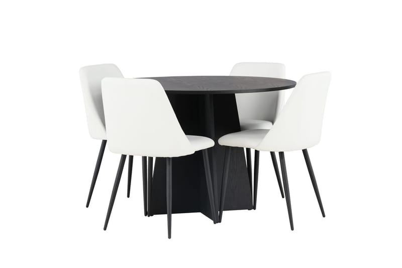 Bootcut Matbord 110 cm Runt med 4 Night Matstol - Möbler - Bord & matgrupper - Matgrupper