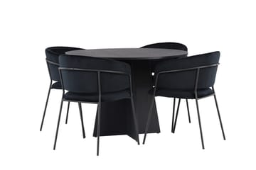 Bootcut Matbord 110 cm Runt med 4 Selma Matstol - Möbler - Bord & matgrupper - Matgrupper