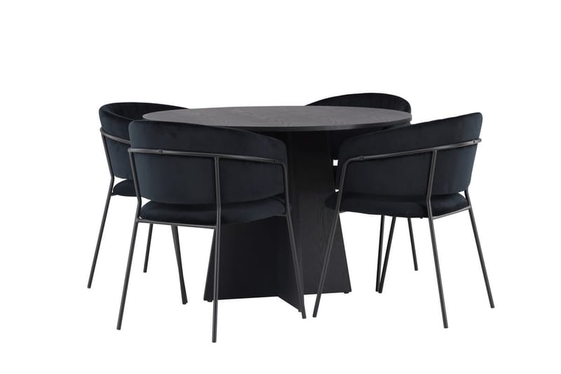 Bootcut Matbord 110 cm Runt med 4 Selma Matstol - Möbler - Bord & matgrupper - Matgrupper