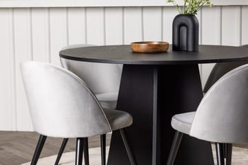 Bootcut Matbord 110 cm Runt med 4 Velvet Köksstol Sammet - Möbler - Bord & matgrupper - Matgrupper