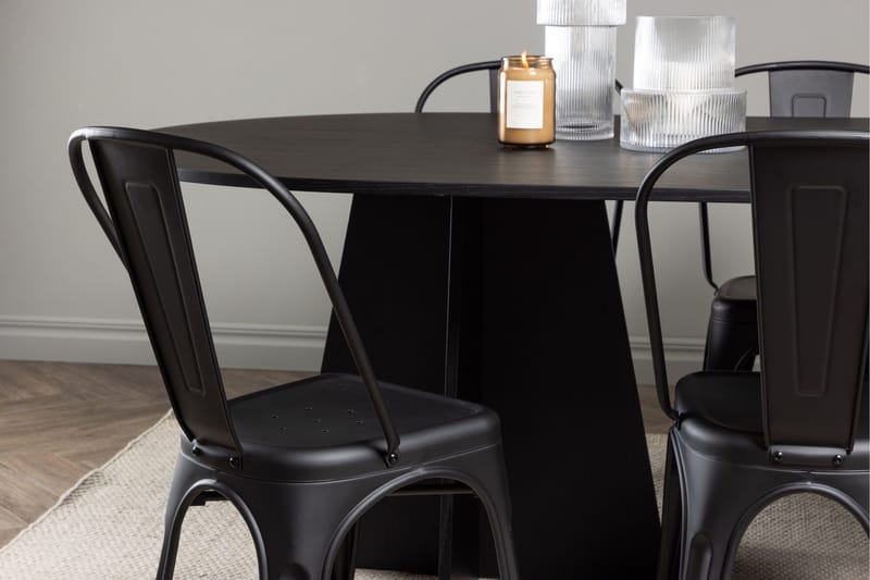 Bootcut Matbord 230x115 cm med 4 Tempe Stolar - Svart - Möbler - Bord & matgrupper - Matbord & köksbord