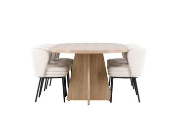 Bootcut Matbord 230x115 cm med 6 Agnes Matstol - Möbler - Bord & matgrupper - Matgrupper