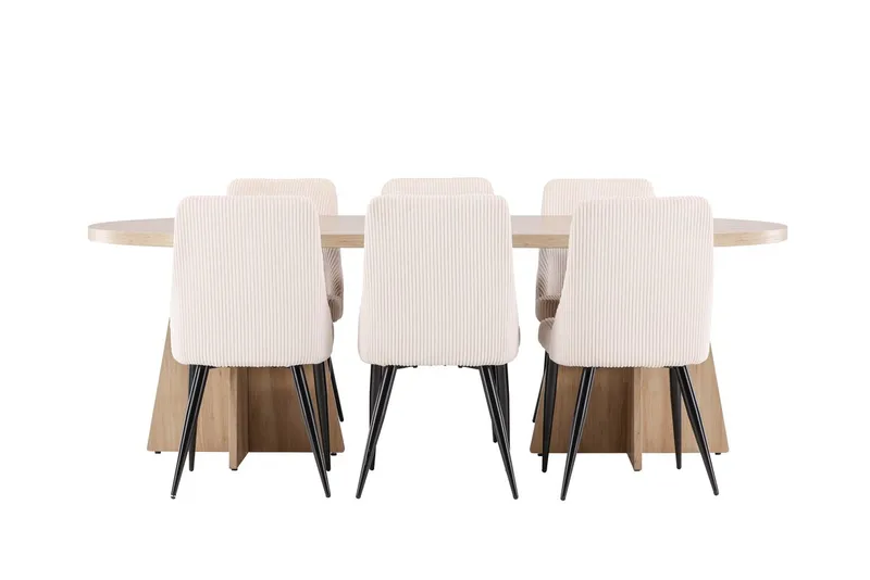 Bootcut Matbord 230x115 cm med 6 Leone Matstol - Möbler - Bord & matgrupper - Matgrupper