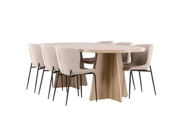 Bootcut Matbord 230x115 cm med 6 Modesto Matstol - Möbler - Bord & matgrupper - Matgrupper