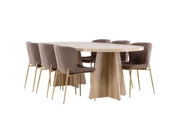 Bootcut Matbord 230x115 cm med 6 Modesto Matstol - Möbler - Bord & matgrupper - Matgrupper