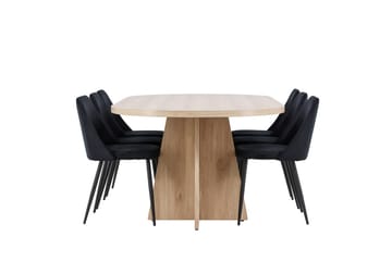 Bootcut Matbord 230x115 cm med 6 Night Matstol - Möbler - Bord & matgrupper - Matgrupper