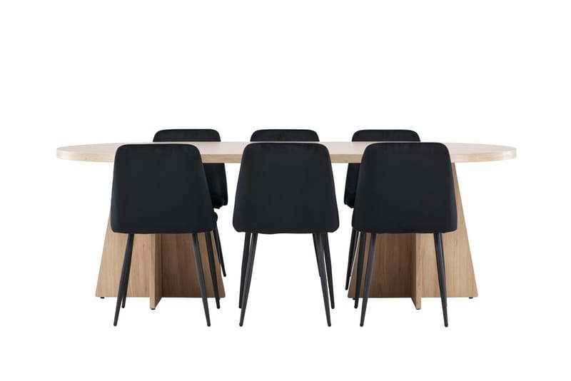Bootcut Matbord 230x115 cm med 6 Night Matstol - Möbler - Bord & matgrupper - Matgrupper