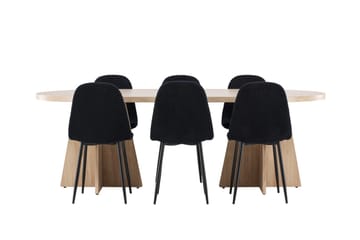 Bootcut Matbord 230x115 cm med 6 Polar Matstol - Möbler - Bord & matgrupper - Matgrupper