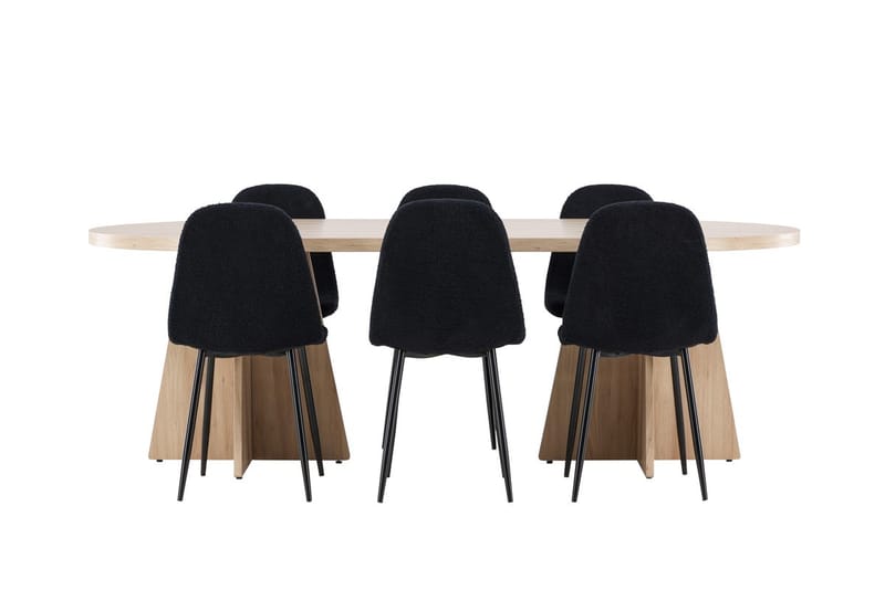 Bootcut Matbord 230x115 cm med 6 Polar Matstol - Möbler - Bord & matgrupper - Matgrupper