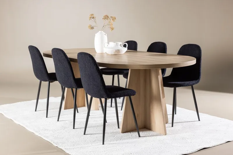 Bootcut Matbord 230x115 cm med 6 Polar Matstol