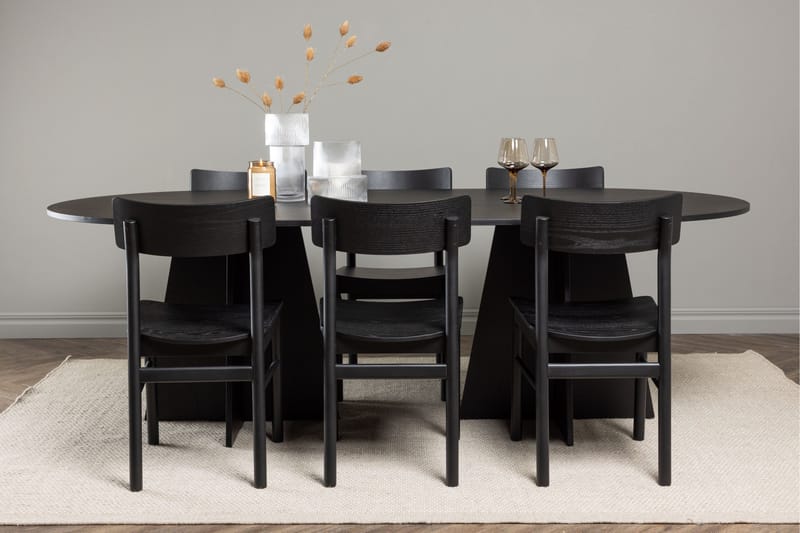 Bootcut Matgrupp + 6 stolar - Svart - Möbler - Bord & matgrupper - Matgrupper