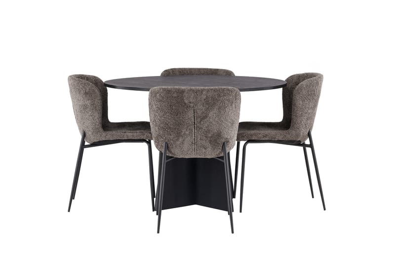 Bootcut Matgrupp 110 cm Rund med 4 Modesto stolar, Beige