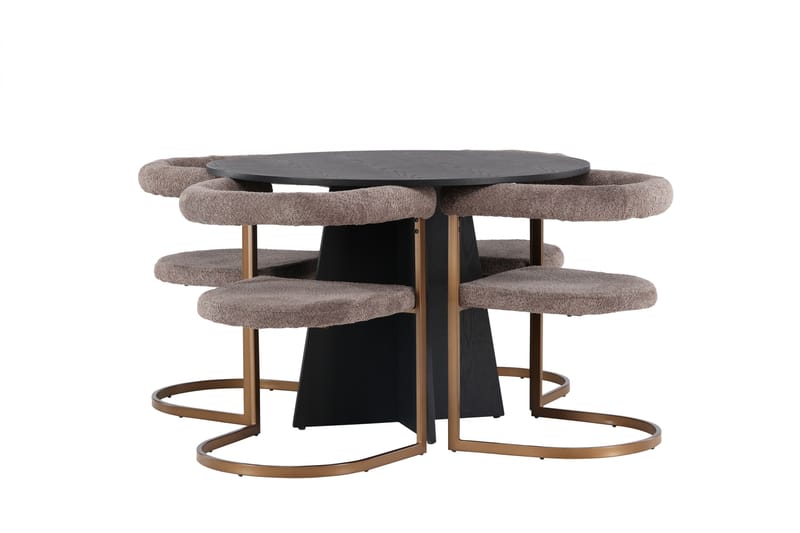 Bootcut Matgrupp 110 cm Rund med 4 Morning stolar - Svart - Möbler - Bord & matgrupper - Matgrupper