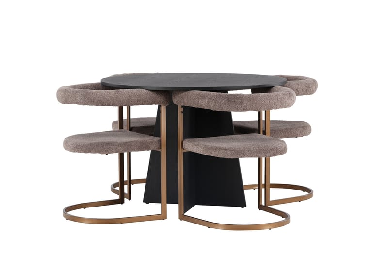 Bootcut Matgrupp 110 cm Rund med 4 Morning stolar - Svart - Möbler - Bord & matgrupper - Matgrupper