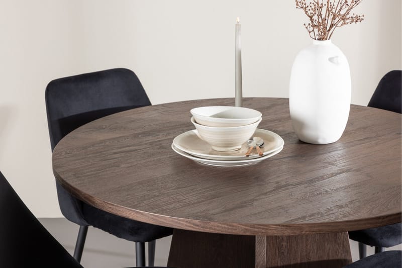 Bootcut Matgrupp 110 cm Rund med 4 Night stolar - Mocca/Svart - Möbler - Bord & matgrupper - Matgrupper