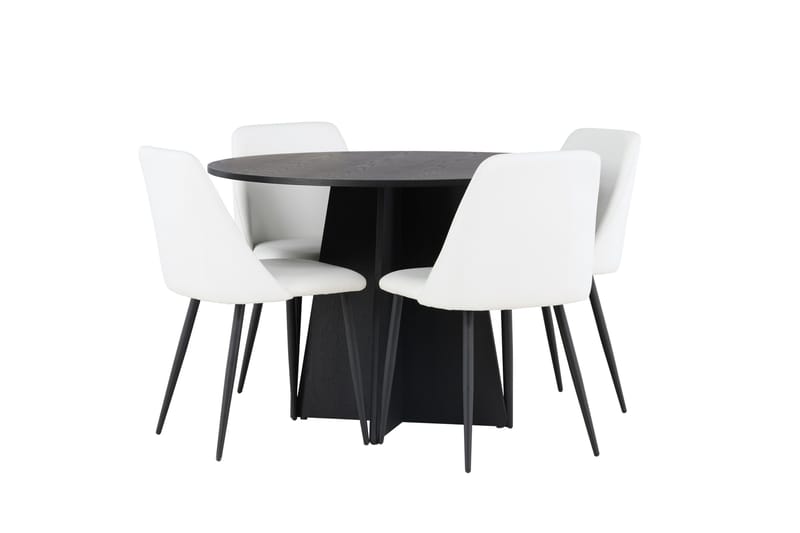 Bootcut Matgrupp 110 cm Rund med 4 Night stolar - Svart - Möbler - Bord & matgrupper - Matgrupper