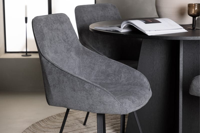 Bootcut Matgrupp 110 cm Rund med 4 Rosie stolar - Svart - Möbler - Bord & matgrupper - Matgrupper