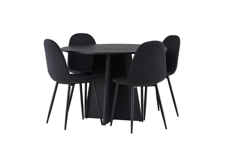 Bootcut Matgrupp 110 cm Rund med 4 Polar stolar - Svart - Möbler - Bord & matgrupper - Matgrupper