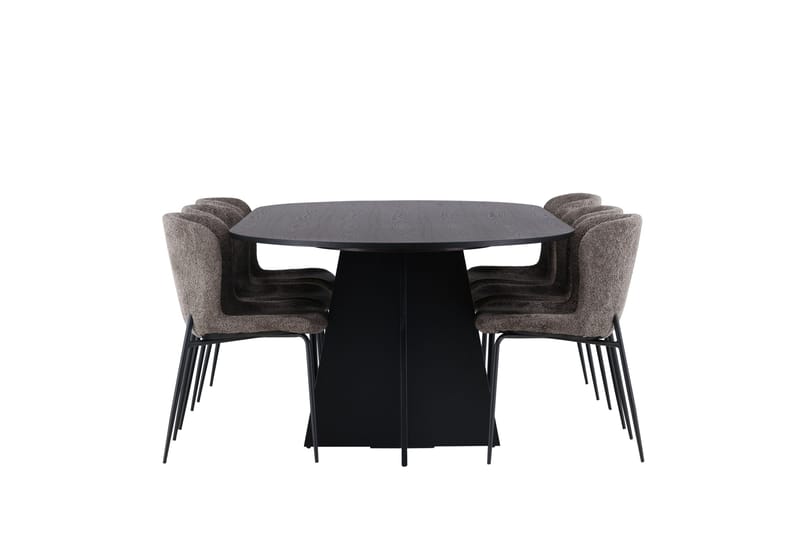 Bootcut Matgrupp 230 cm Oval med 6 Modesto stolar - Svart - Möbler - Bord & matgrupper - Matgrupper