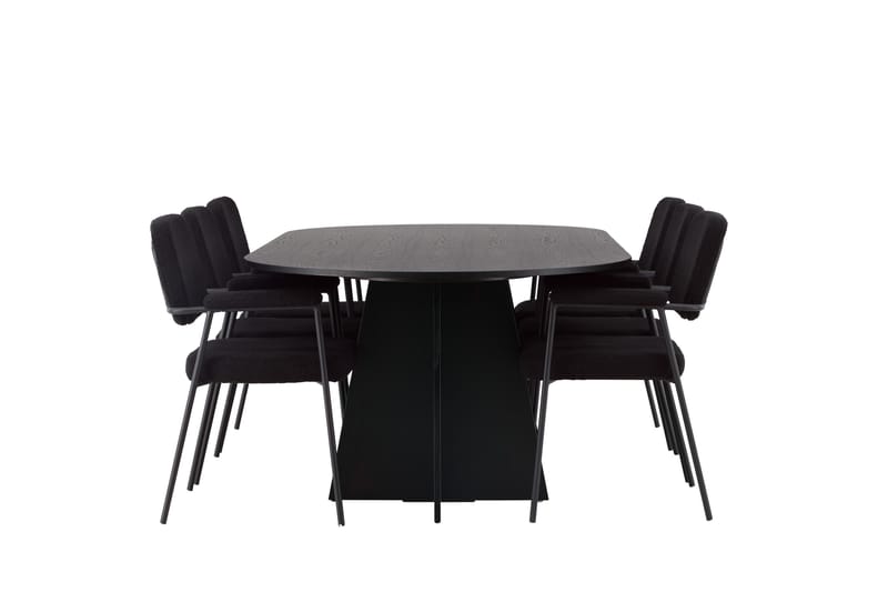 Bootcut Matgrupp 230 cm Oval med 6 Yesterday stolar - Svart - Möbler - Bord & matgrupper - Matgrupper