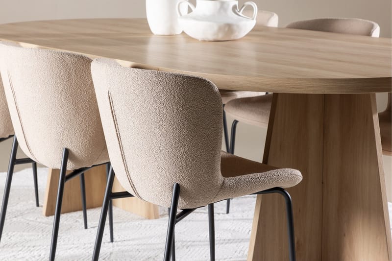 Bootcut Matgrupp 230 cm Rektangulär med 6 Modesto stolar - Whitewash/Beige - Möbler - Bord & matgrupper - Matgrupper