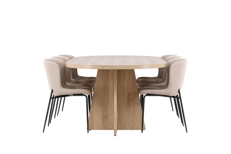 Bootcut Matgrupp 230 cm Rektangulär med 6 Modesto stolar - Whitewash/Beige - Möbler - Bord & matgrupper - Matgrupper