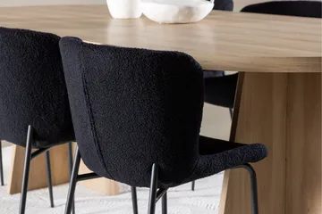 Bootcut Matgrupp 230 cm Rektangulär med 6 Modesto stolar - Whitewash/Svart - Möbler - Bord & matgrupper - Matgrupper
