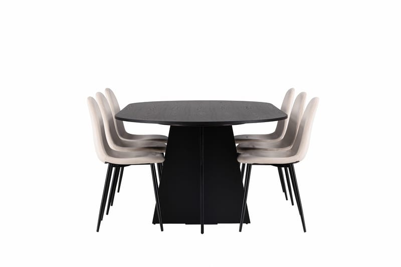 Bootcut Matgrupp 230 cm Rektangulär med 6 Polar stolar - Beige - Möbler - Bord & matgrupper - Matgrupper