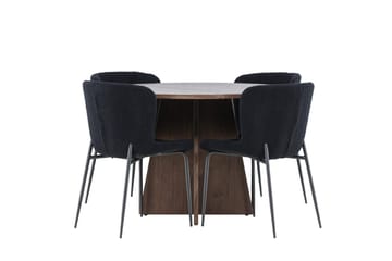 Bootcut Runt Litet Matbord 110 cm med 4 Modesto Matstol - Möbler - Bord & matgrupper - Matgrupper