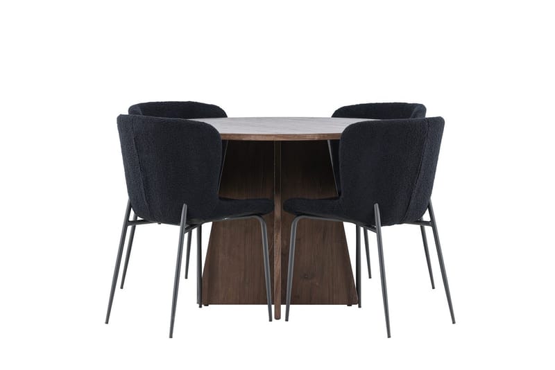 Bootcut Runt Litet Matbord 110 cm med 4 Modesto Matstol - Möbler - Bord & matgrupper - Matgrupper