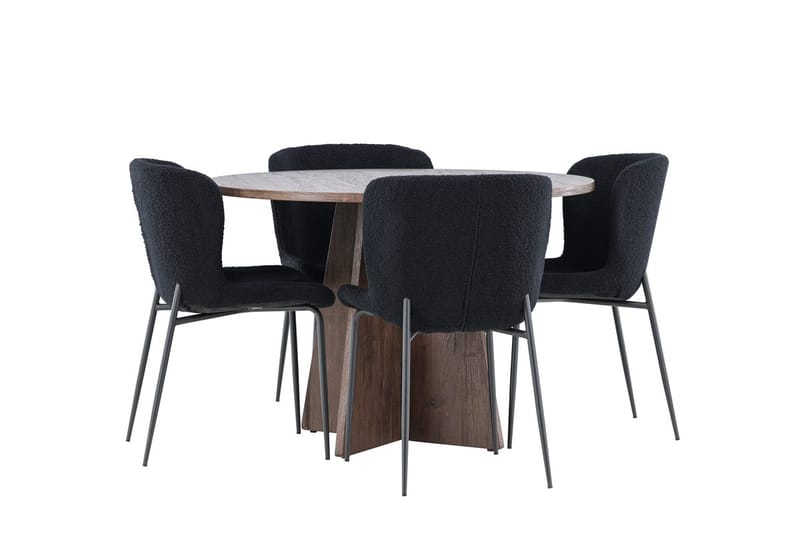 Bootcut Runt Litet Matbord 110 cm med 4 Modesto Matstol - Möbler - Bord & matgrupper - Matgrupper