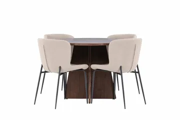 Bootcut Runt Litet Matbord 110 cm med 4 Modesto Matstol - Möbler - Bord & matgrupper - Matgrupper